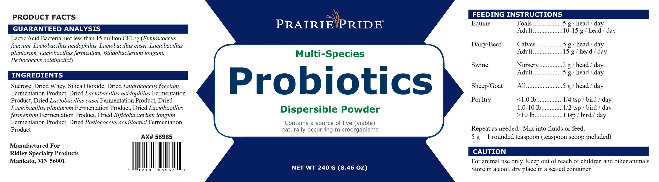 Prairie Pride® Multi-Species Probiotics - Dispersible Powder