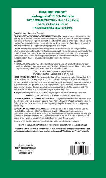 Prairie Pride® Safe-guard® 0.5% Pellet Dewormer