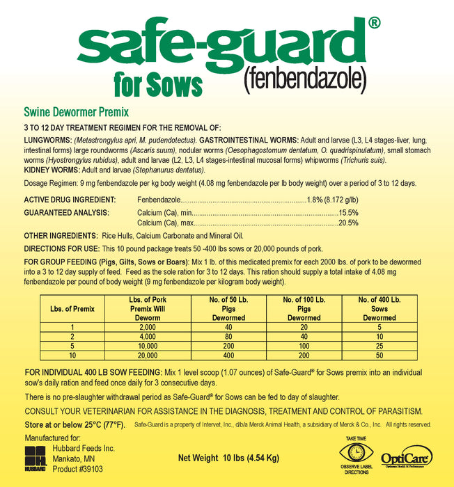 Safe-guard® Premix Dewormer for Pigs