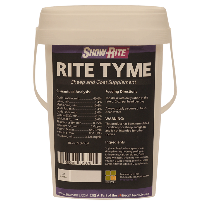 Show-Rite® Rite Tyme™ Sheep and Goat Supplement