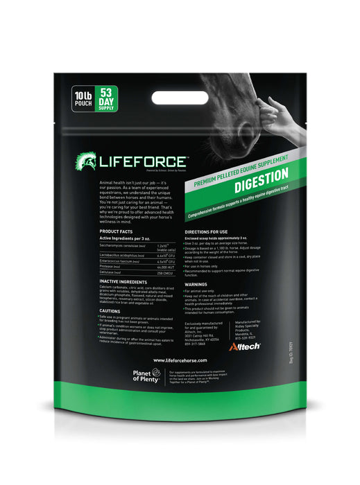 Lifeforce Digestion supplement back of pouch