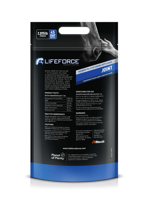 Lifeforce Joint supplement back of pouch