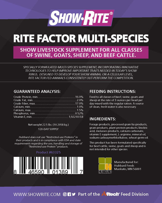 Show-Rite® Rite Factor Multi-Species Supplement