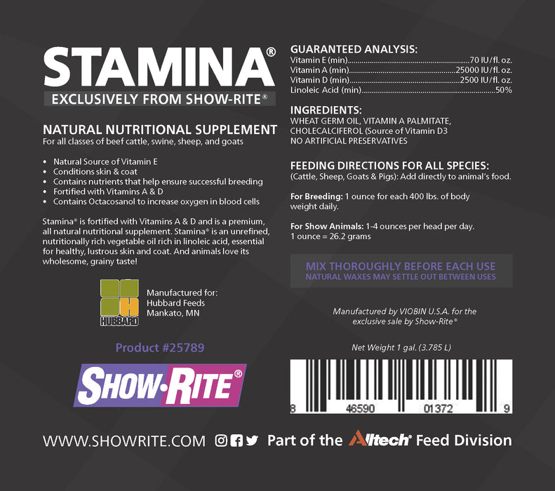 Show-Rite® Stamina® Supplement for Cows, Sheep, Goats, Pigs & Horses